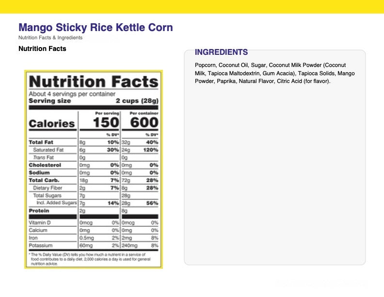 Mango Sticky Rice Kettle Corn